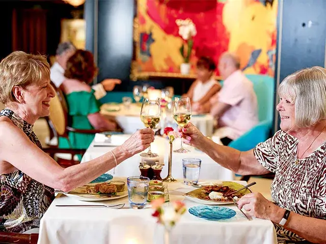 Friends dining