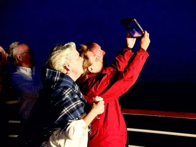 Couple stargazing