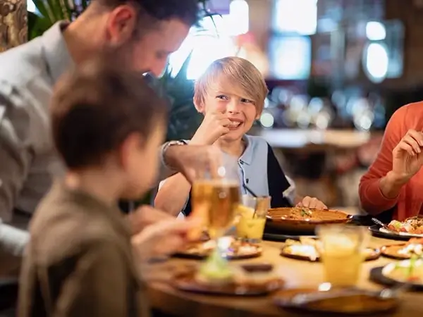 Family dining on a P&O Cruise
