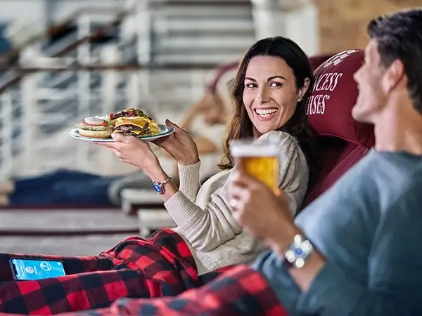 Beer and a burger on deck