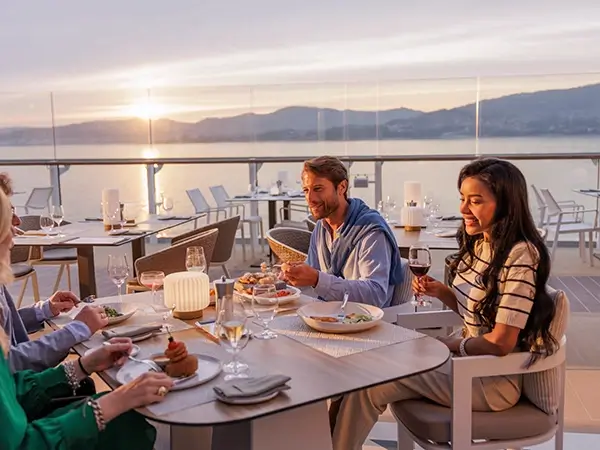 Silversea cuisine on deck