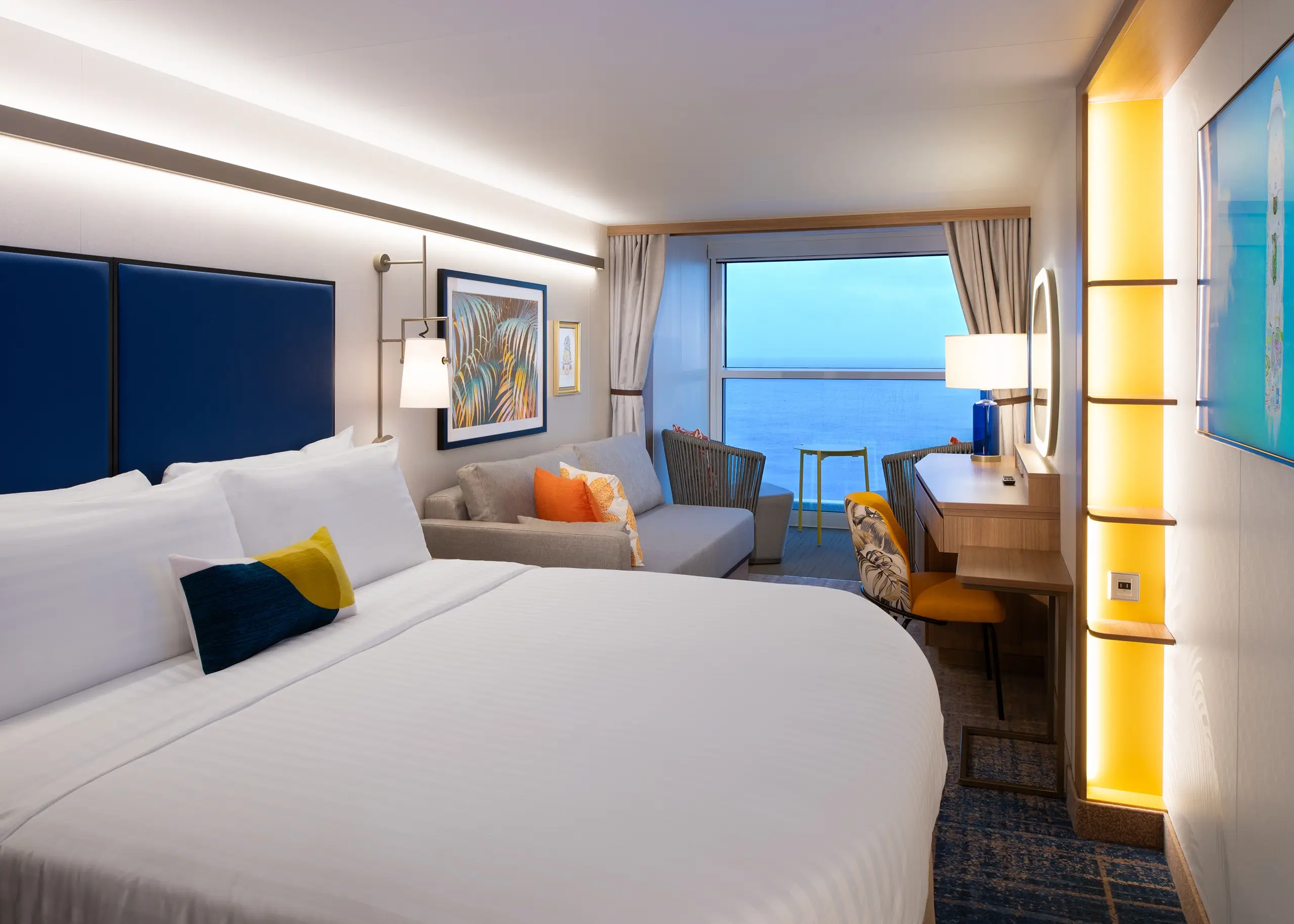 An outside cabin onboard Royal Caribbean