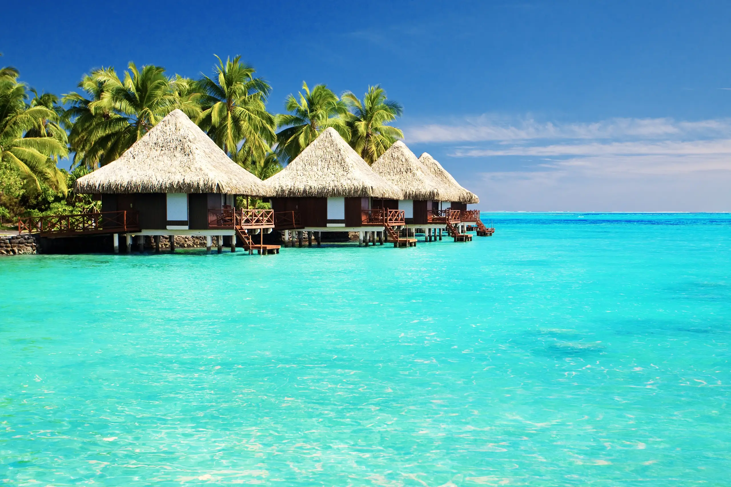 The crystal-clear waters of Tahiti