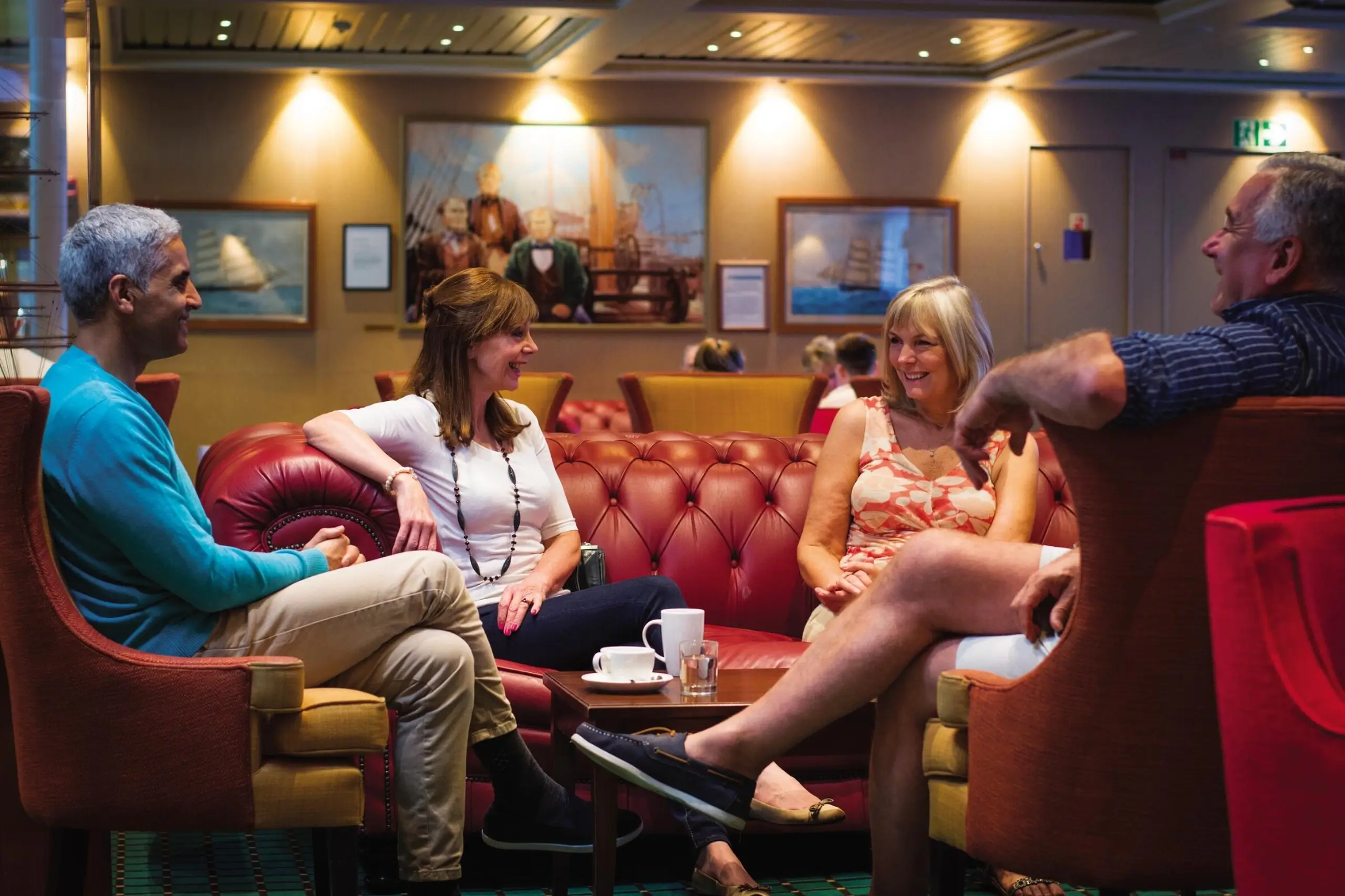 Relax with a coffee and great company on board a Fred. Olsen cruise