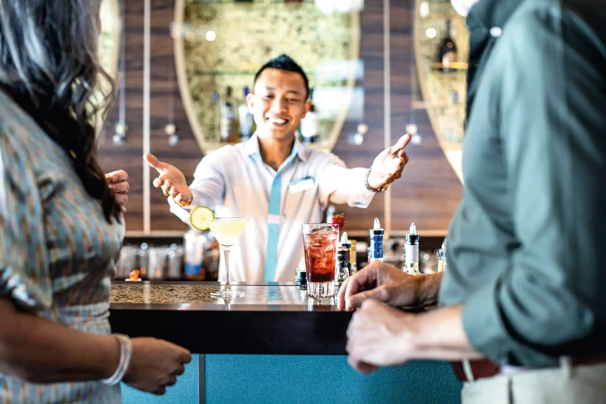 Enjoy a coktail in one of many onboard bars