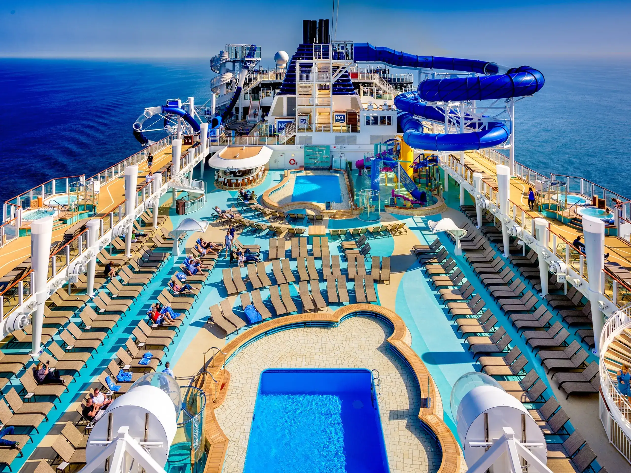 The deck of the Norwegian Bliss