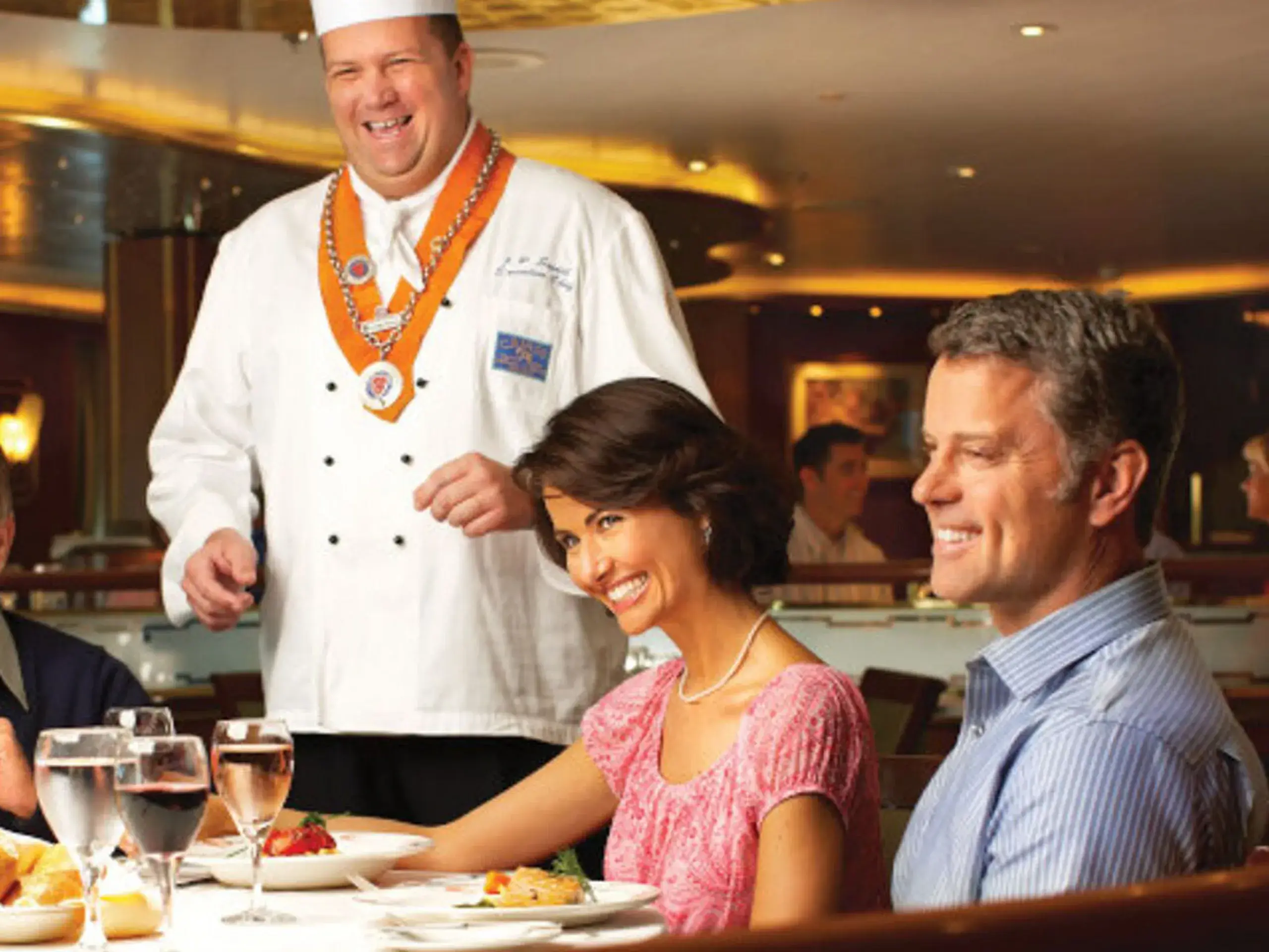 The chef doing the rounds in the main restaurant