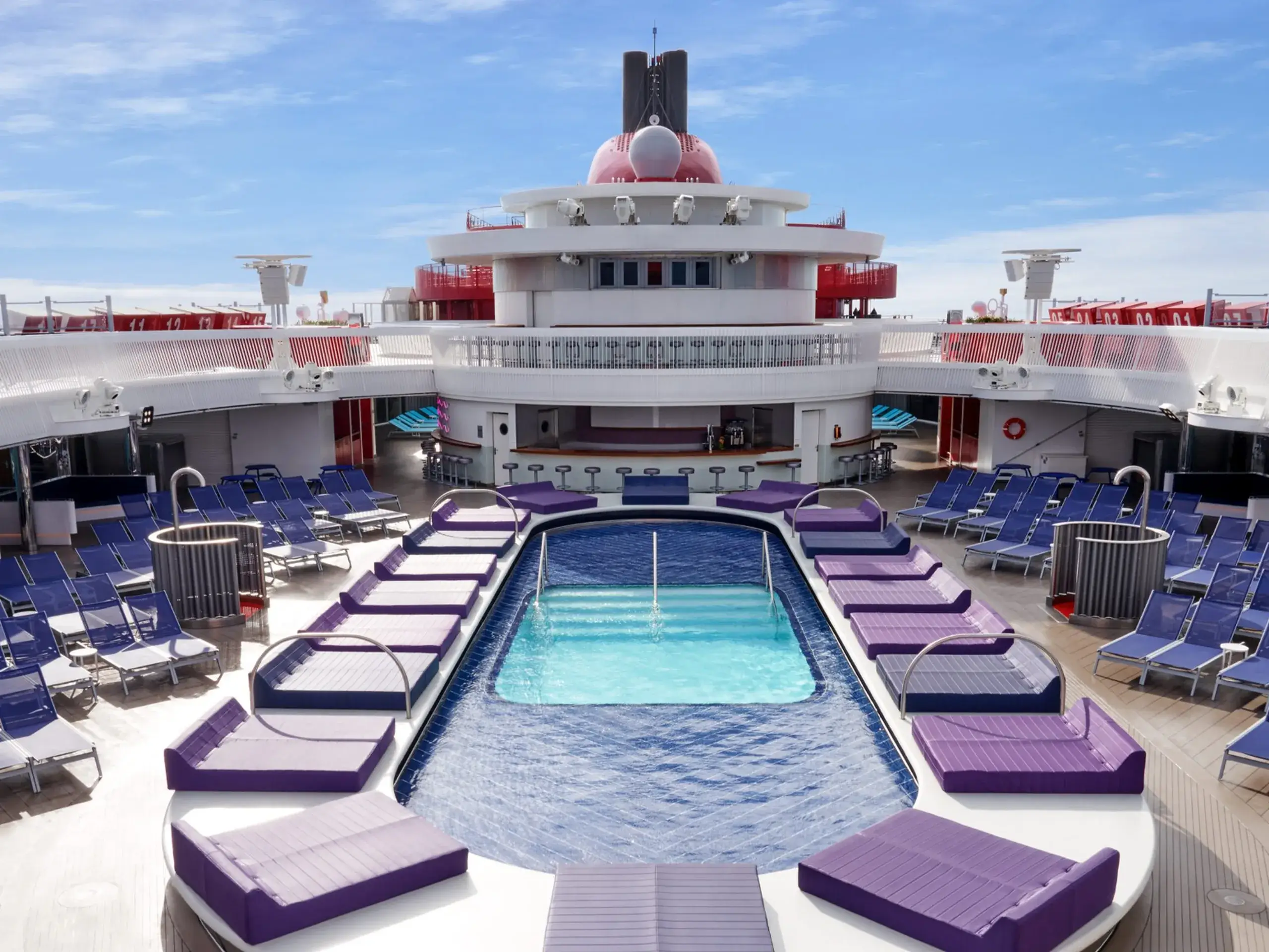 On deck of Virgin Scarlet Lady