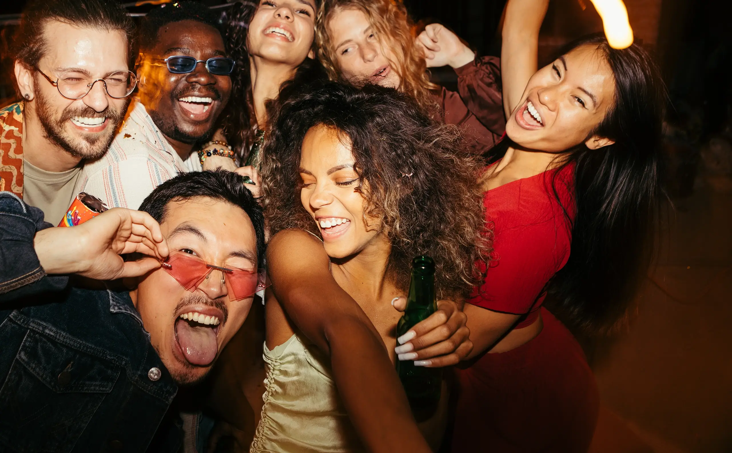 Group of friends on a cruise